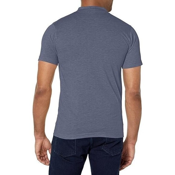 VTG 1946 Henley T-Shirt Mens S Blue Linen Cotton Poly Blend Short Sleeve NEW - Picture 2 of 8